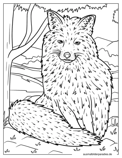 Fuchs Ausmalbild 27 - kostenlos zum Ausdrucken