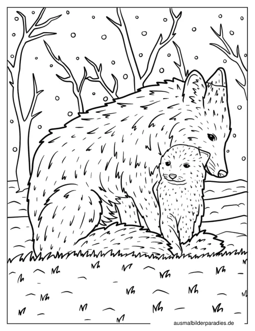 Fuchs Ausmalbild 28 - kostenlos zum Ausdrucken