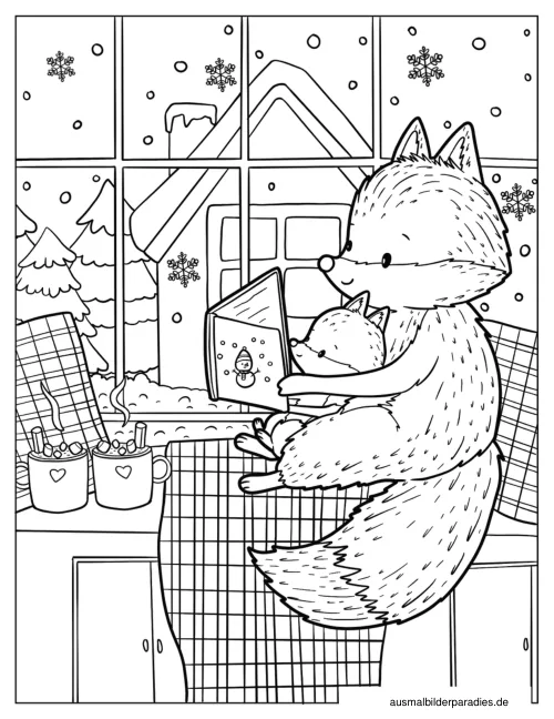 Fuchs Ausmalbild 29 - kostenlos zum Ausdrucken