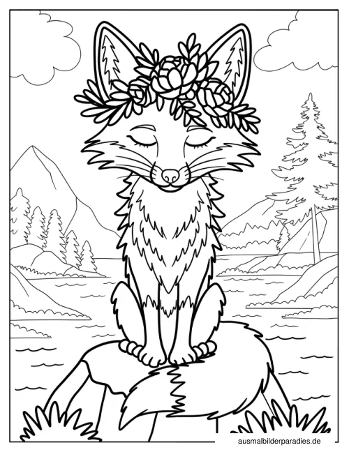 Fuchs Ausmalbild 30 - kostenlos zum Ausdrucken