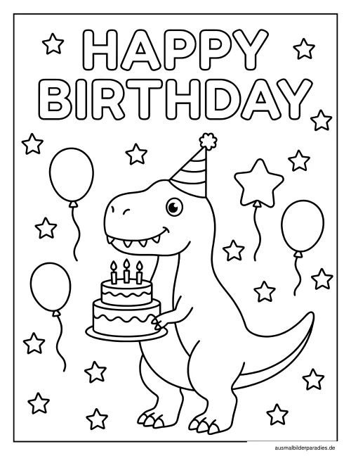Geburtstag Ausmalbild 13 - kostenlos zum Ausdrucken