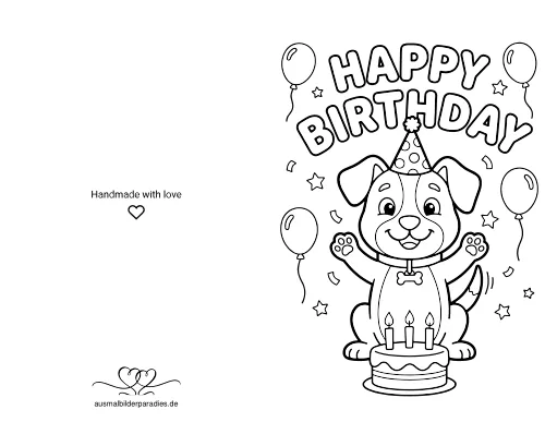 Geburtstag Ausmalbild 16 - kostenlos zum Ausdrucken