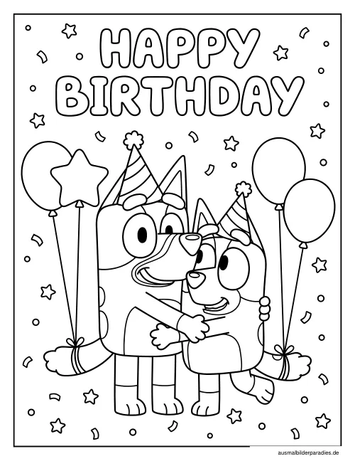 Geburtstag Ausmalbild 21 - kostenlos zum Ausdrucken