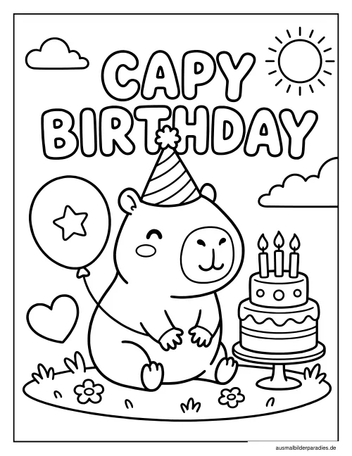 Geburtstag Ausmalbild 27 - kostenlos zum Ausdrucken