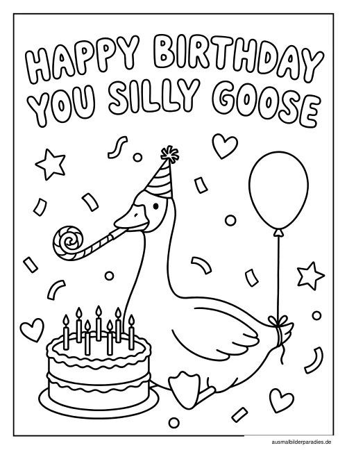 Geburtstag Ausmalbild 28 - kostenlos zum Ausdrucken
