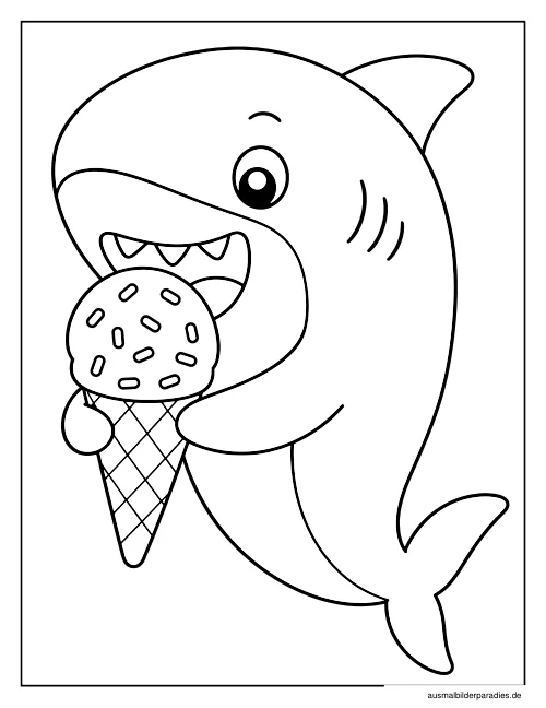 Hai Ausmalbild 10 als Gratis-PDF Hai Ausmalbild 10 - kostenlos zum Ausdrucken