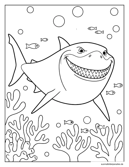 Hai Ausmalbild 13 als Gratis-PDF Hai Ausmalbild 13 - kostenlos zum Ausdrucken