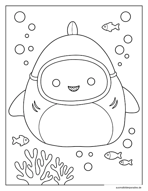 Hai Ausmalbild 18 als Gratis-PDF Hai Ausmalbild 18 - kostenlos zum Ausdrucken