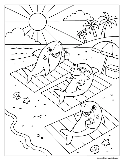 Hai Ausmalbild 31 als Gratis-PDF Hai Ausmalbild 31 - kostenlos zum Ausdrucken