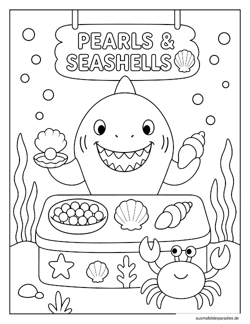 Hai Ausmalbild 34 als Gratis-PDF Hai Ausmalbild 34 - kostenlos zum Ausdrucken