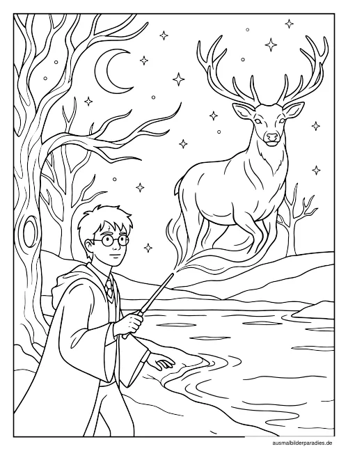 Harry Potter Ausmalbild 11 als Gratis-PDF Harry Potter Ausmalbild 11 - kostenlos zum Ausdrucken
