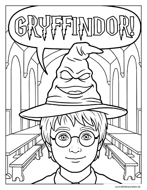 Harry Potter Ausmalbild 14 als Gratis-PDF Harry Potter Ausmalbild 14 - kostenlos zum Ausdrucken