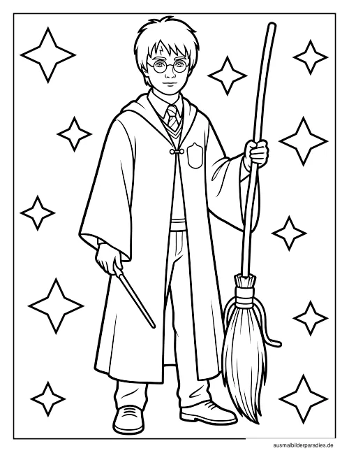 Harry Potter Ausmalbild 19 als Gratis-PDF Harry Potter Ausmalbild 19 - kostenlos zum Ausdrucken