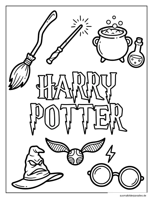 Harry Potter Ausmalbild 33 als Gratis-PDF Harry Potter Ausmalbild 33 - kostenlos zum Ausdrucken