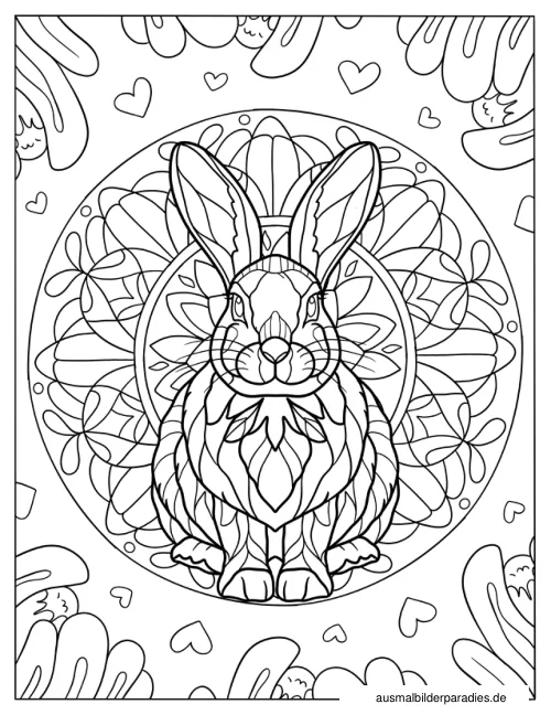 Hase Ausmalbild 10 - kostenlos zum Ausdrucken