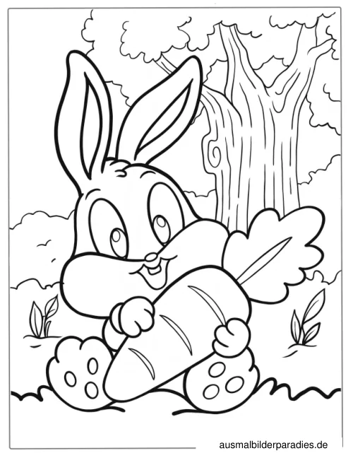 Hase Ausmalbild 11 - kostenlos zum Ausdrucken