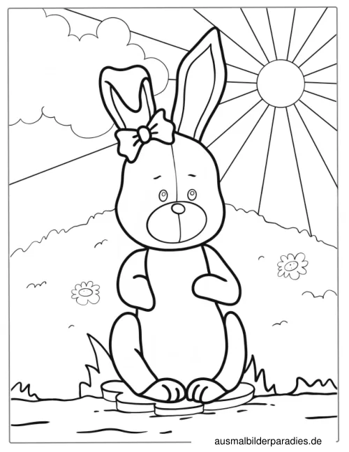 Hase Ausmalbild 12 - kostenlos zum Ausdrucken
