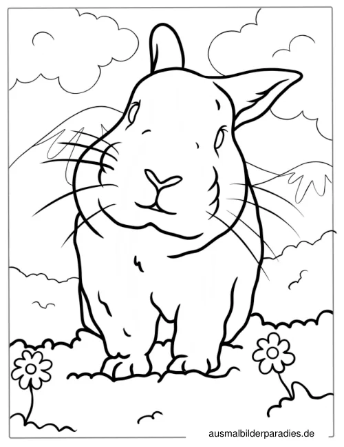 Hase Ausmalbild 13 - kostenlos zum Ausdrucken