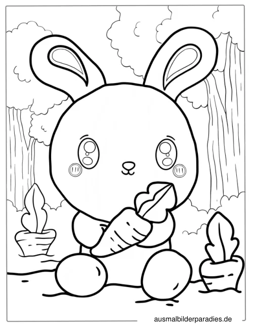 Hase Ausmalbild 14 - kostenlos zum Ausdrucken