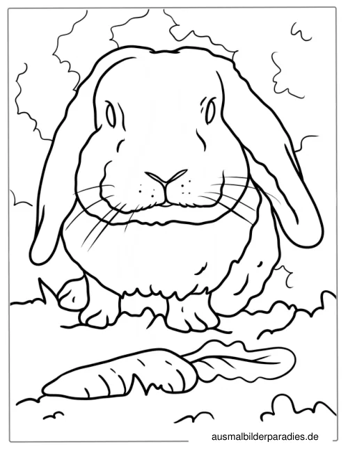 Hase Ausmalbild 16 - kostenlos zum Ausdrucken