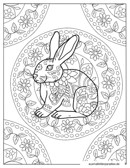 Hase Ausmalbild 17 - kostenlos zum Ausdrucken