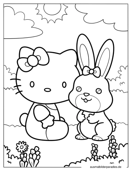 Hase Ausmalbild 19 - kostenlos zum Ausdrucken