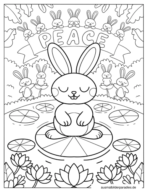 Hase Ausmalbild 20 - kostenlos zum Ausdrucken