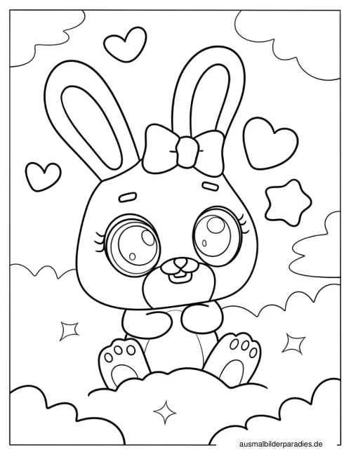 Hase Ausmalbild 22 - kostenlos zum Ausdrucken