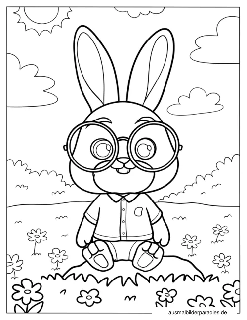 Hase Ausmalbild 24 - kostenlos zum Ausdrucken