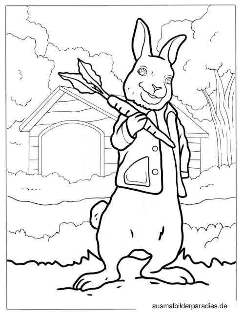 Hase Ausmalbild 26 - kostenlos zum Ausdrucken
