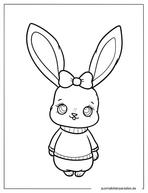 Hase Ausmalbild 27 - kostenlos zum Ausdrucken