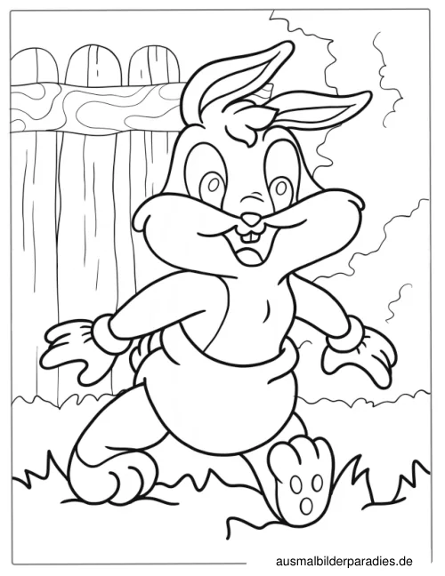Hase Ausmalbild 3 - kostenlos zum Ausdrucken