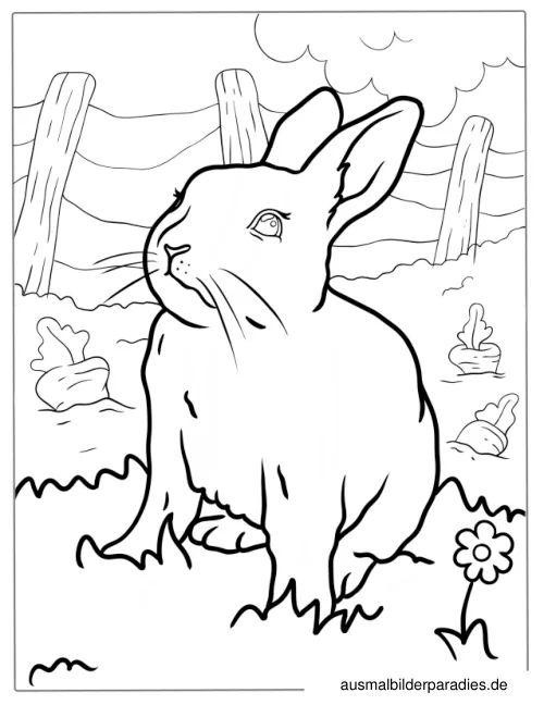 Hase Ausmalbild 31 - kostenlos zum Ausdrucken