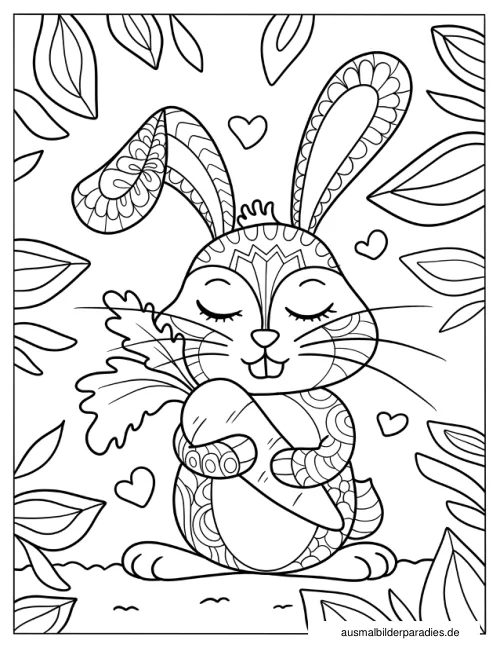 Hase Ausmalbild 32 - kostenlos zum Ausdrucken