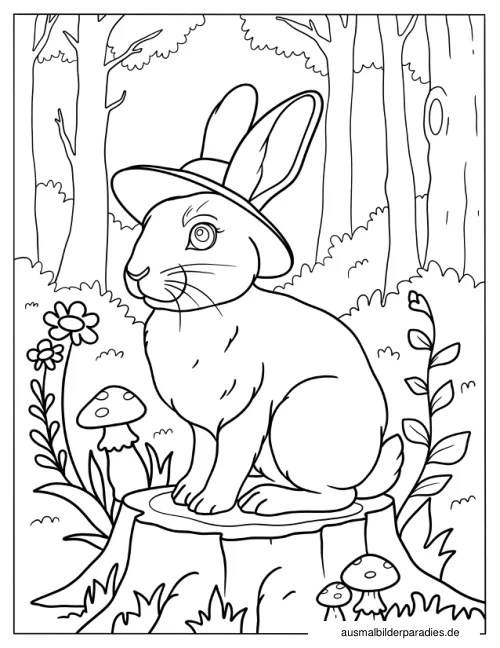 Hase Ausmalbild 34 - kostenlos zum Ausdrucken