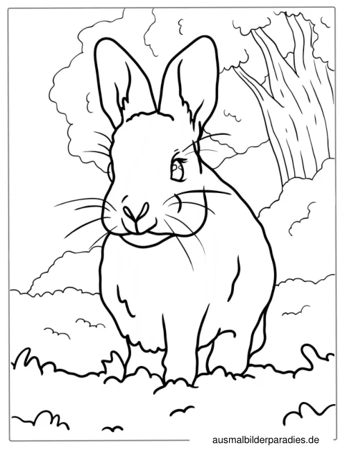 Hase Ausmalbild 36 - kostenlos zum Ausdrucken