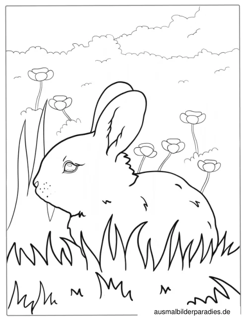 Hase Ausmalbild 5 - kostenlos zum Ausdrucken