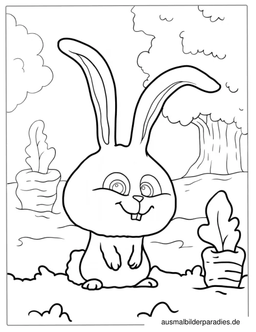 Hase Ausmalbild 6 - kostenlos zum Ausdrucken