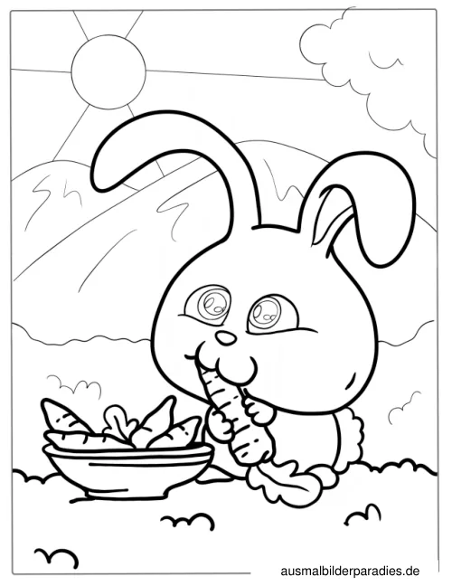 Hase Ausmalbild 7 - kostenlos zum Ausdrucken