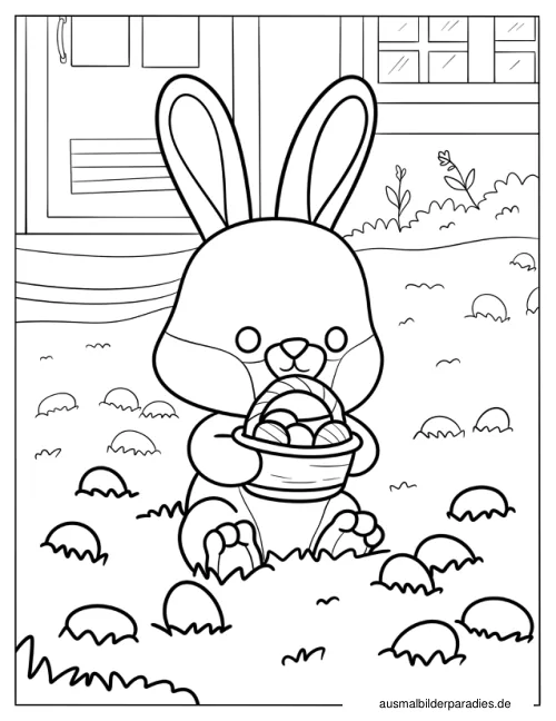 Hase Ausmalbild 8 - kostenlos zum Ausdrucken