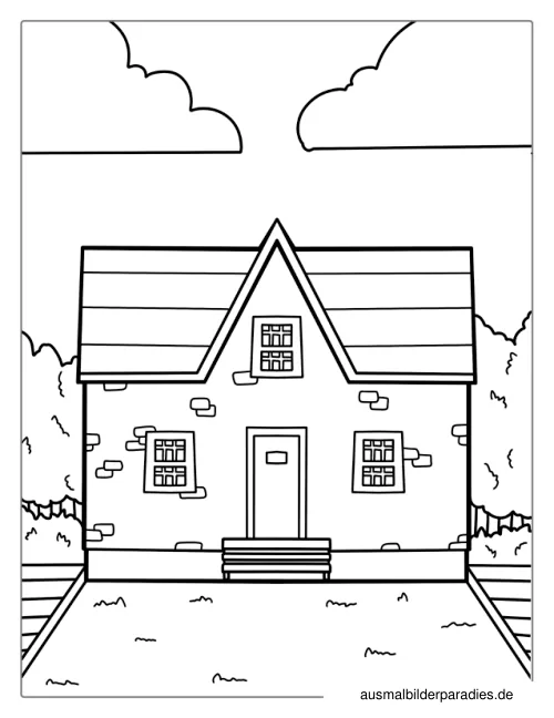 Haus Ausmalbild 13 - kostenlos zum Ausdrucken