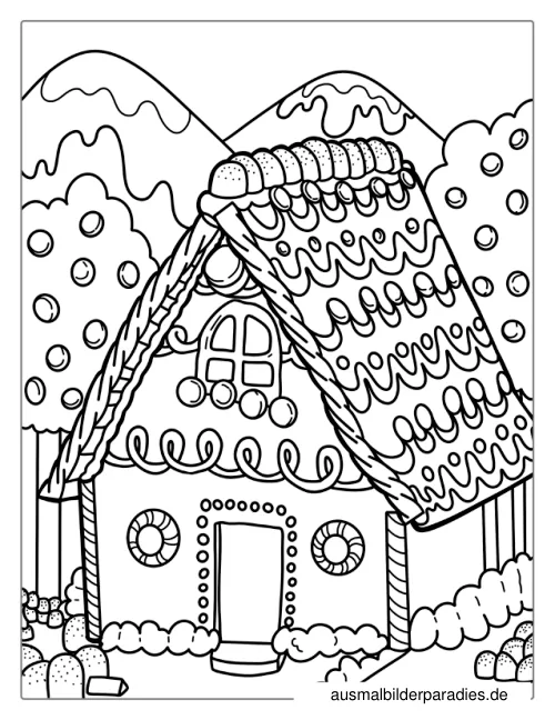 Haus Ausmalbild 16 - kostenlos zum Ausdrucken