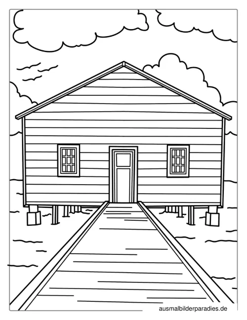 Haus Ausmalbild 18 - kostenlos zum Ausdrucken