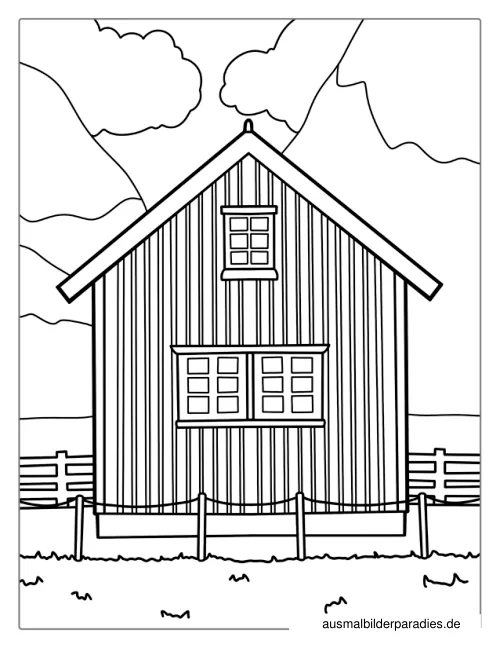 Haus Ausmalbild 19 - kostenlos zum Ausdrucken