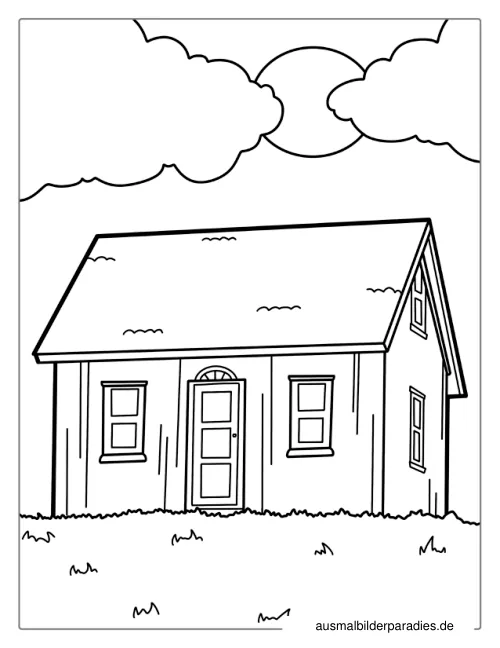 Haus Ausmalbild 20 - kostenlos zum Ausdrucken