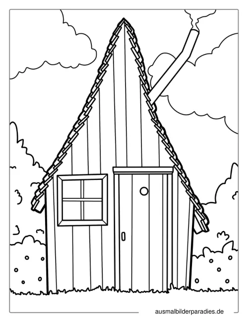 Haus Ausmalbild 21 - kostenlos zum Ausdrucken
