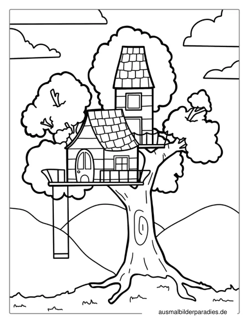 Haus Ausmalbild 22 - kostenlos zum Ausdrucken