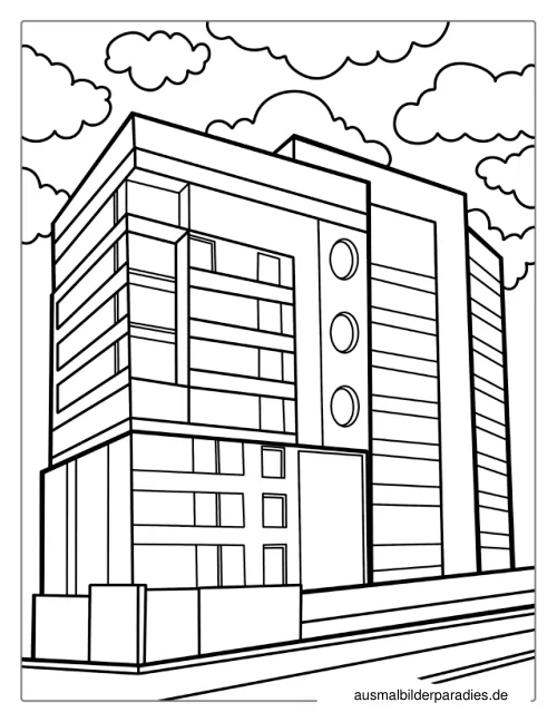 Haus Ausmalbild 23 - kostenlos zum Ausdrucken