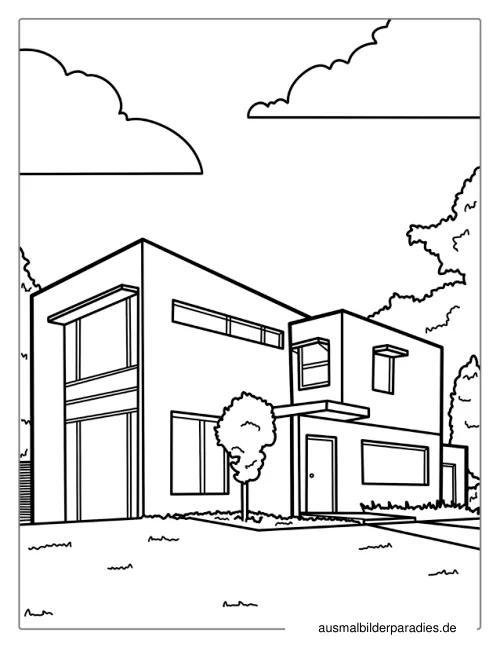 Haus Ausmalbild 24 - kostenlos zum Ausdrucken