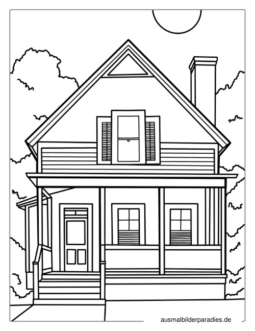 Haus Ausmalbild 33 - kostenlos zum Ausdrucken
